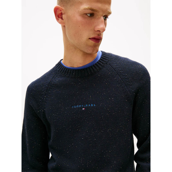 Tommy Hilfiger Ανδρική πλεκτή μπλούζα Linear Logo Raglan Sleeve Slim Jumper